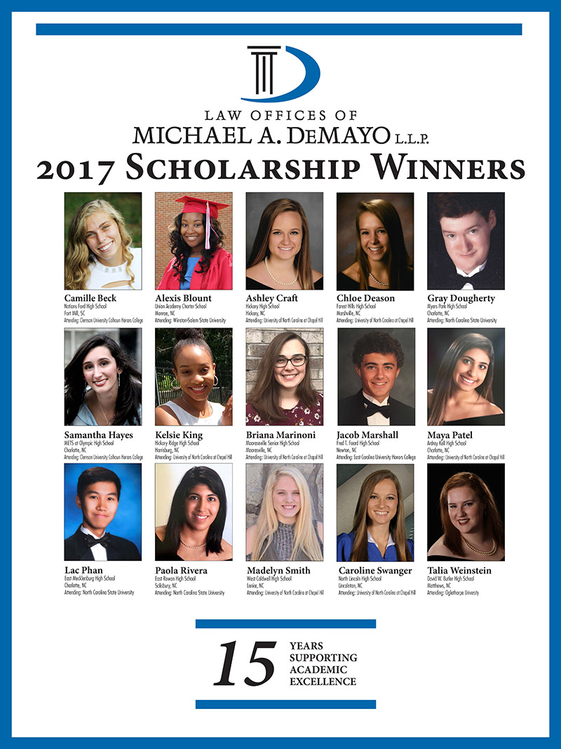 DeMayo Scholarship Winners 2017